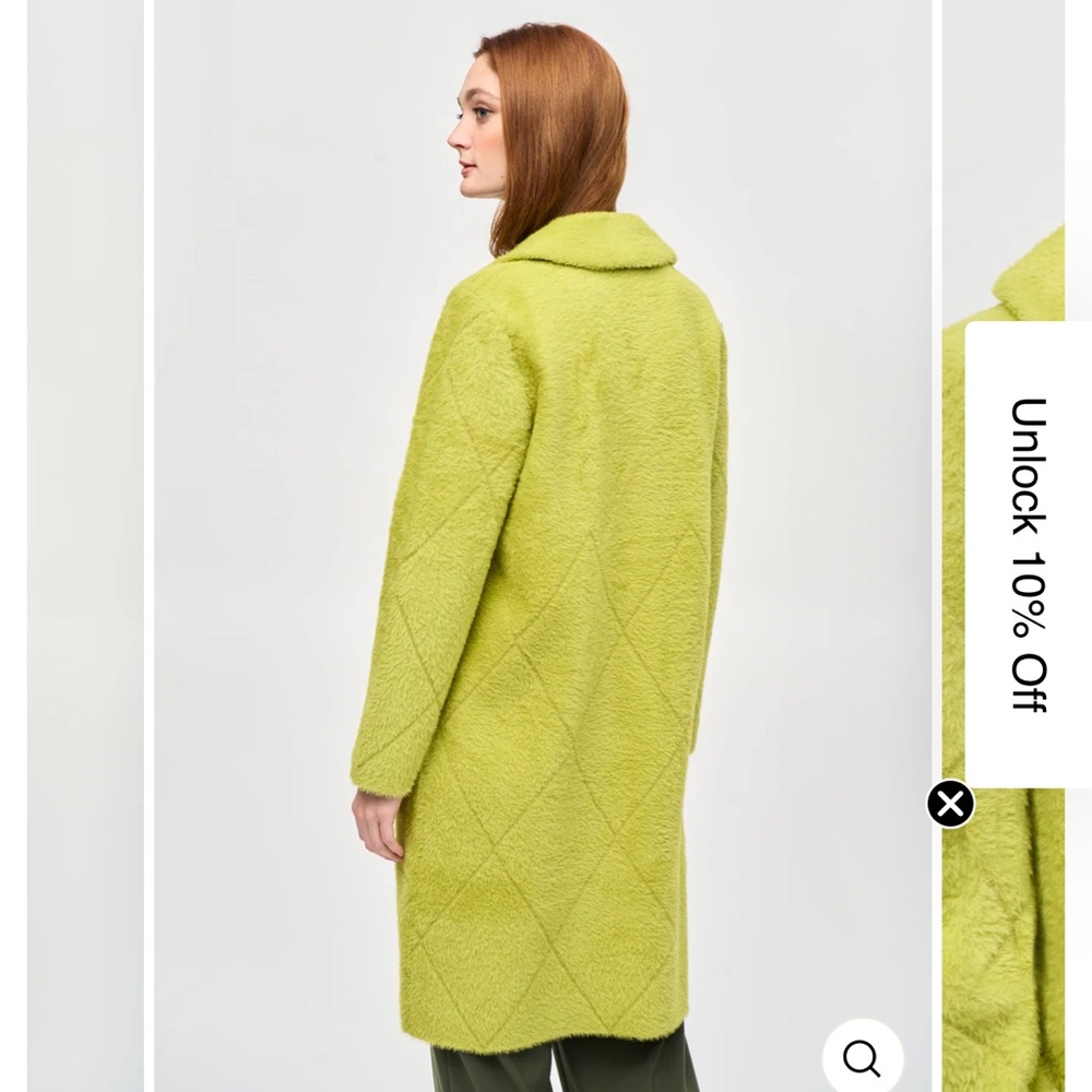 Joseph Ribkoff Chartreuse Car Coat - Picture 5 of 5